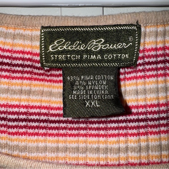 Eddie Bauer Red and Cream Striped Tank Top - Picture 2 of 3